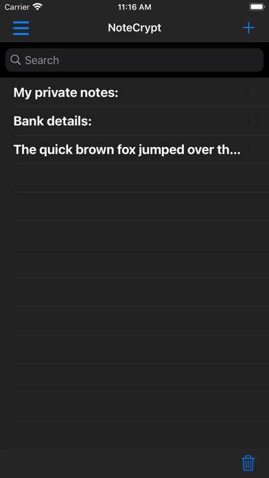 Emulate iPhone app NoteCrypt Encrypted Notes using MyAndroid