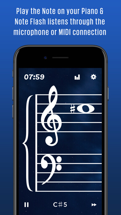 Emulate iPhone app Note Flash Music Sight Reading using MyAndroid