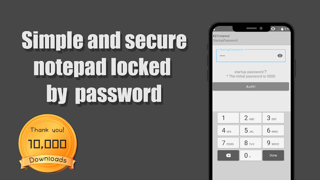 Emulate Android APK Notepad with Password