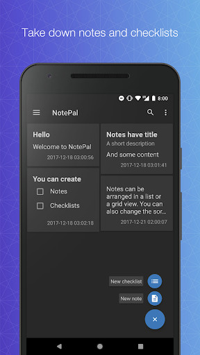 Run android online APK NotePal - Material Design Notepad from MyAndroid or emulate NotePal - Material Design Notepad using MyAndroid