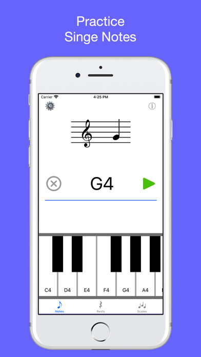 Emulate iPhone app Notes, Scales & Triads using MyAndroid
