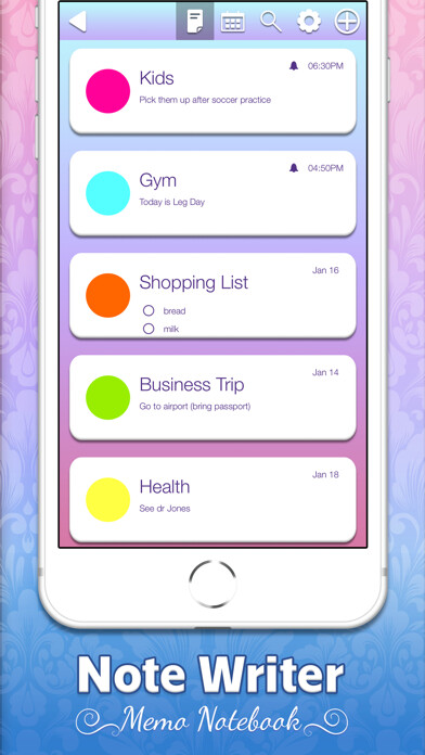 Emulate iPhone app Note Writer Calendar Planner using MyAndroid Emulate iPhone app Note Writer Calendar Planner using MyAndroid