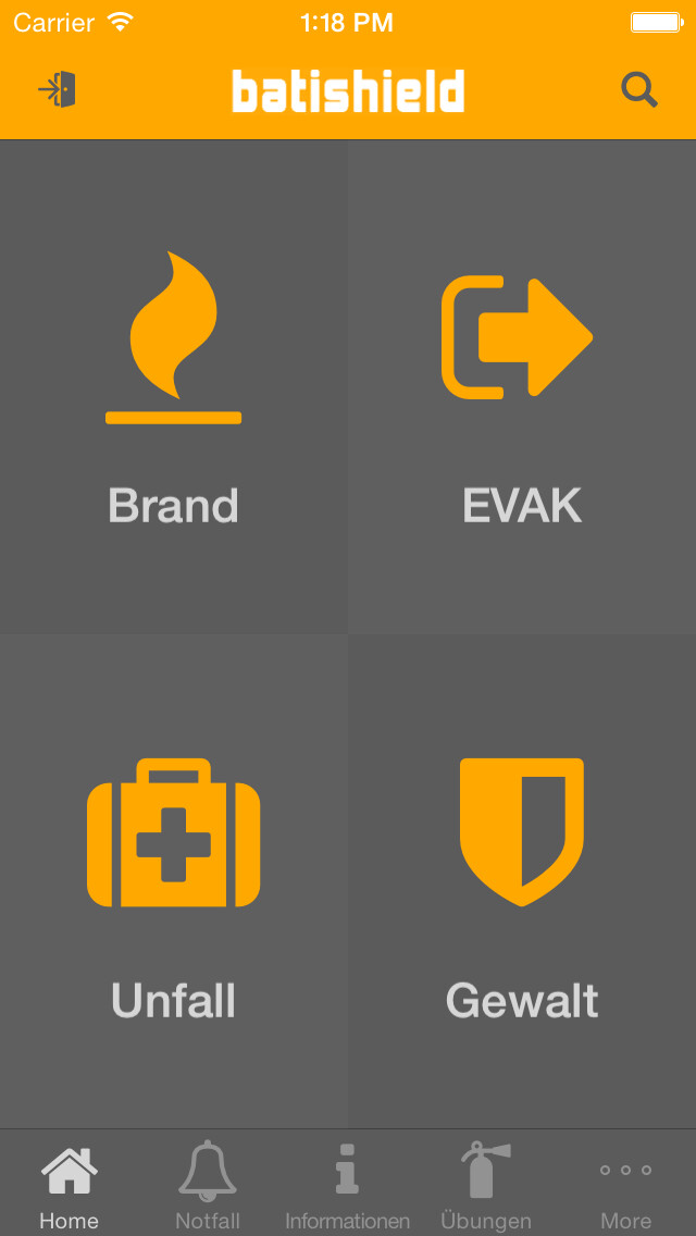 Emulate iPhone app Notfall-App using MyAndroid