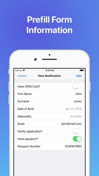 Emulate iPhone app Notifications for GNIB using MyAndroid