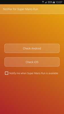 Emulate Android APK Notifier for Super Mario Run Emulate Android APK Notifier for Super Mario Run
