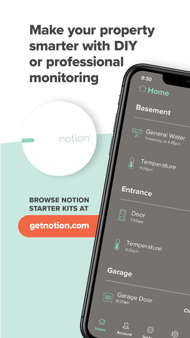 Emulate iPhone app Notion - DIY Smart Monitoring using MyAndroid