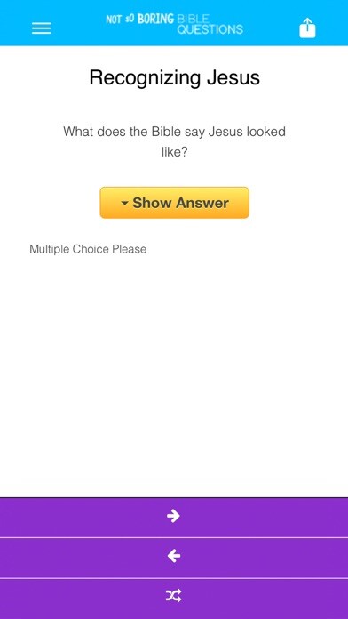 Emulate iPhone app Not So Boring Bible Questions using MyAndroid