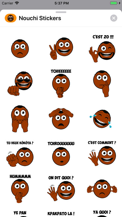 Emulate iPhone app Nouchi.com Stickers Message using MyAndroid