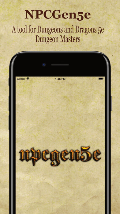 Emulate iPhone app NPCGen5e using MyAndroid Emulate iPhone app NPCGen5e using MyAndroid