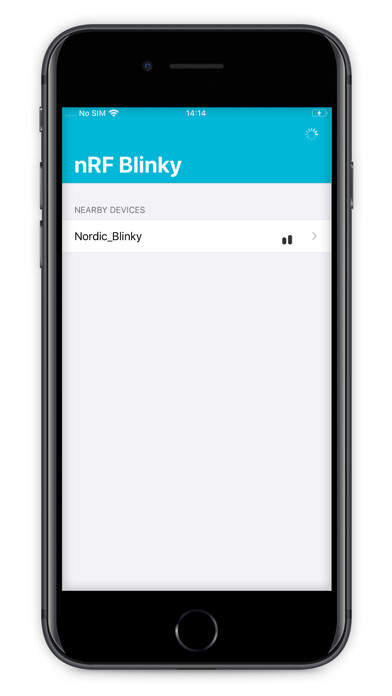 Emulate iPhone app nRF Blinky using MyAndroid