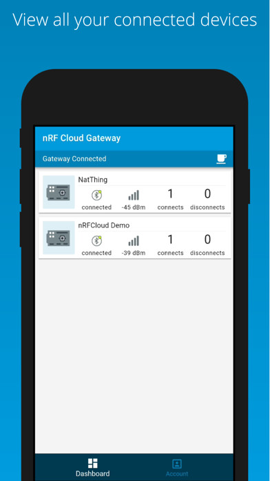Emulate iPhone app nRF Cloud Gateway using MyAndroid