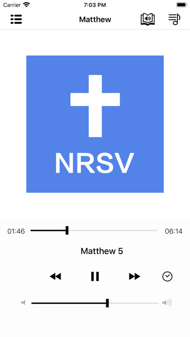 Emulate iPhone app NRSV Bible Books & Audio using MyAndroid