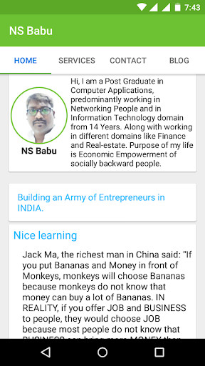 Run android online APK NS Babu from MyAndroid or emulate NS Babu using MyAndroid