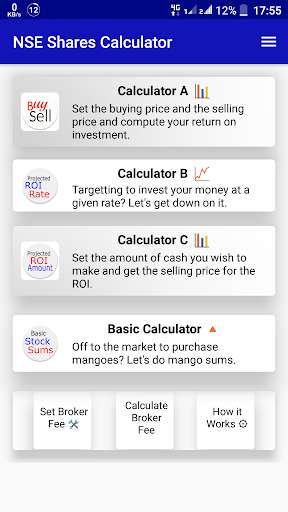 Run android online APK NSE Shares Calculator from MyAndroid or emulate NSE Shares Calculator using MyAndroid