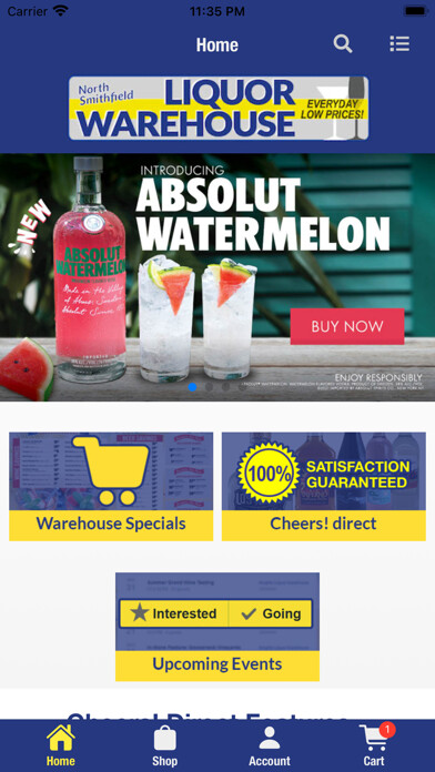Emulate iPhone app N. Smithfield Liquor Warehouse using MyAndroid Emulate iPhone app N. Smithfield Liquor Warehouse using MyAndroid