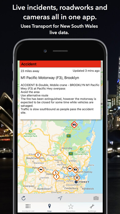 Emulate iPhone app NSW Roads Traffic & Cameras using MyAndroid