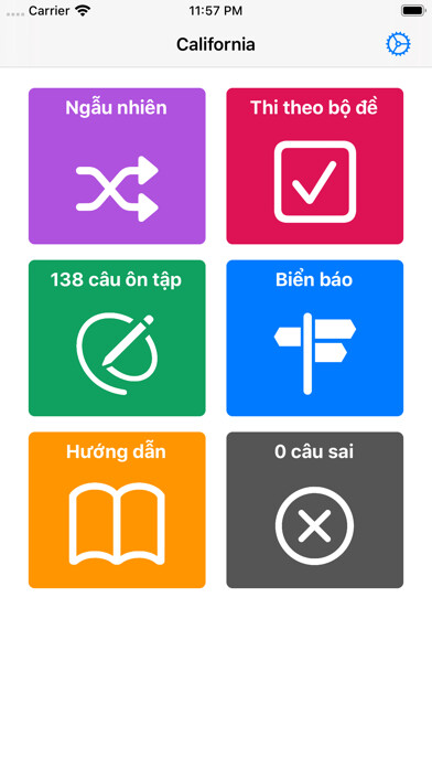 Emulate iPhone app Ôn Thi Bằng Lái Xe California using MyAndroid