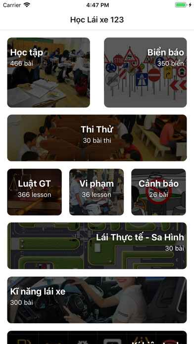 Emulate iPhone app Ôn thi GPLX Học lái xe 450Câu using MyAndroid