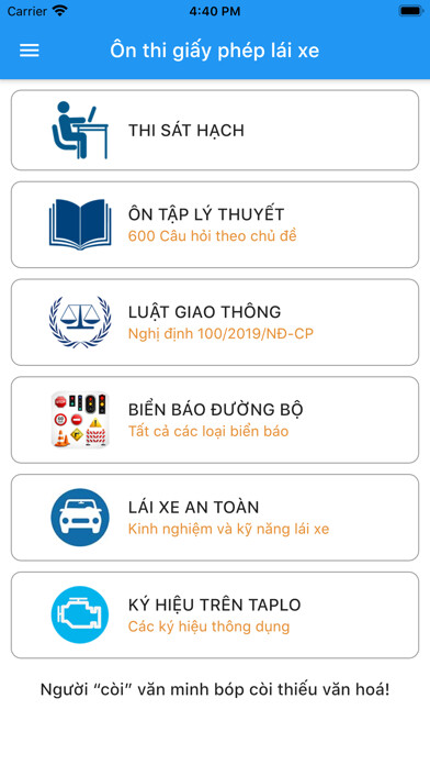 Emulate iPhone app Ôn thi GPLX ô tô using MyAndroid Emulate iPhone app Ôn thi GPLX ô tô using MyAndroid