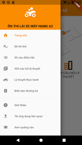 Run android online APK Ôn thi lái xe mô tô hạng A2 from MyAndroid or emulate Ôn thi lái xe mô tô hạng A2 using MyAndroid Run android online APK Ôn thi lái xe mô tô hạng A2 from MyAndroid or emulate Ôn thi lái xe mô tô hạng A2 using MyAndroid