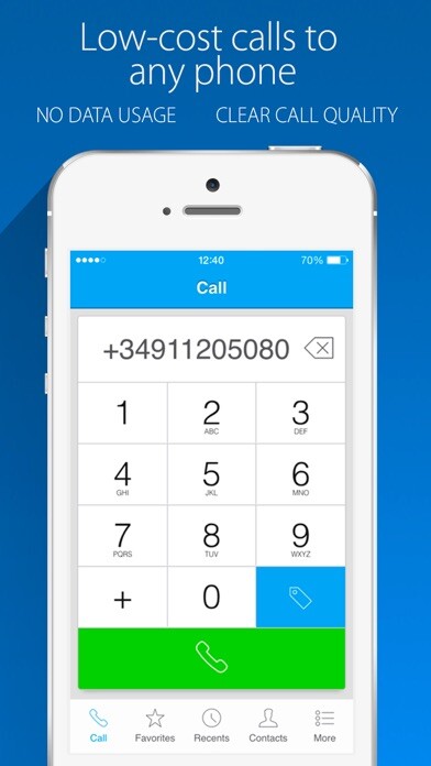 Emulate iPhone app Nubefone: Low-cost international and local calls using MyAndroid
