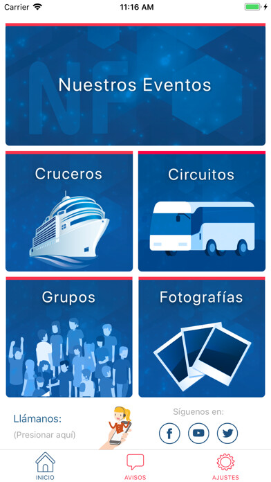 Emulate iPhone app Nuestros Findes using MyAndroid