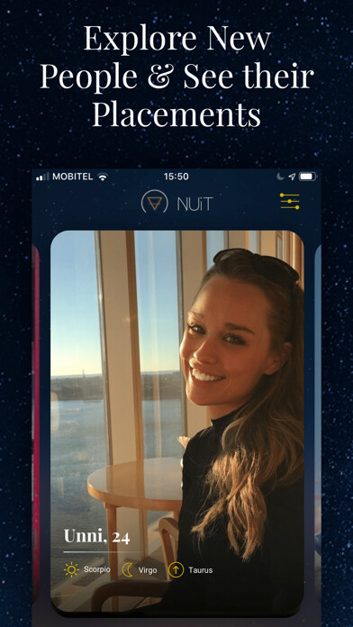 Emulate iPhone app NUiT Astrology Match, Dating using MyAndroid