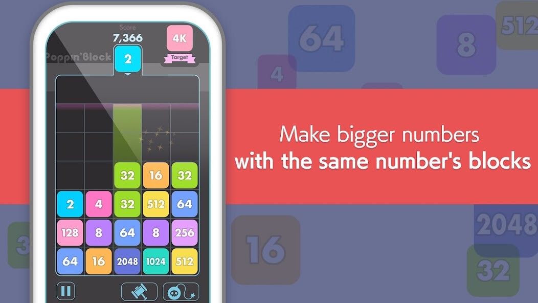 Run android online APK Number drops with 2048 puzzle from MyAndroid or emulate Number drops with 2048 puzzle using MyAndroid
