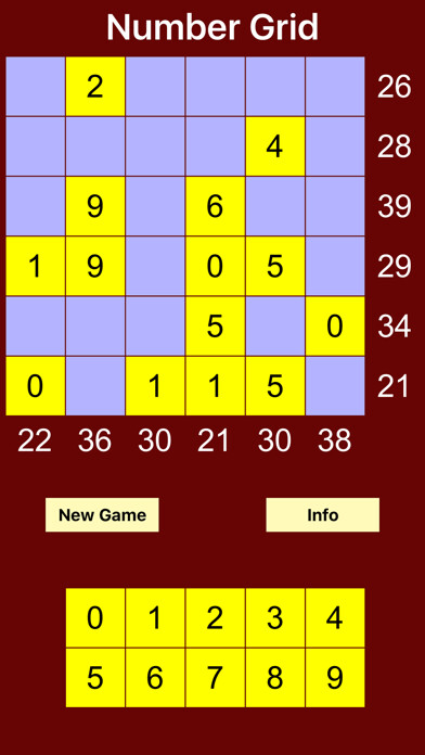 Emulate iPhone app NumberGrid using MyAndroid