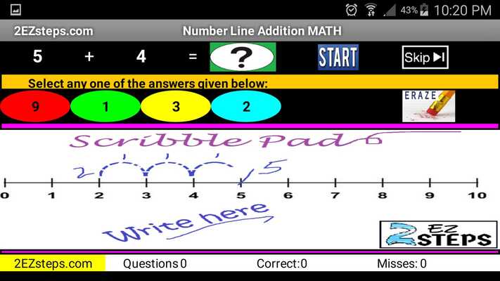 Emulate Android APK Number line Addition MATH