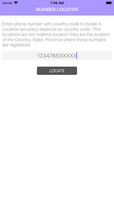 Emulate iPhone app Number Location Finder Global using MyAndroid