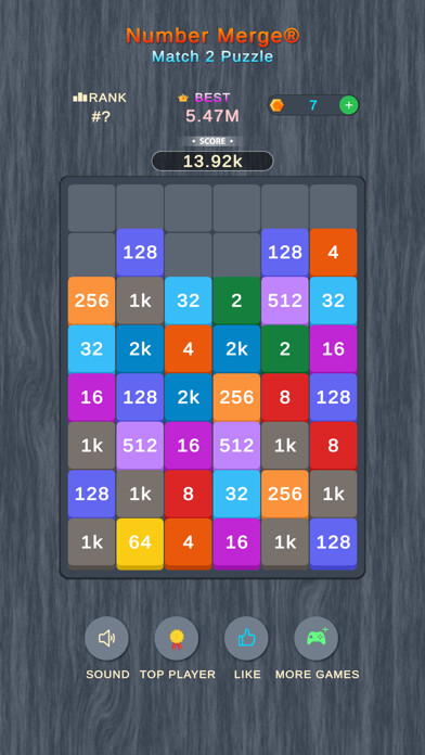 Emulate iPhone app Number Merge® Match 2 Puzzle using MyAndroid