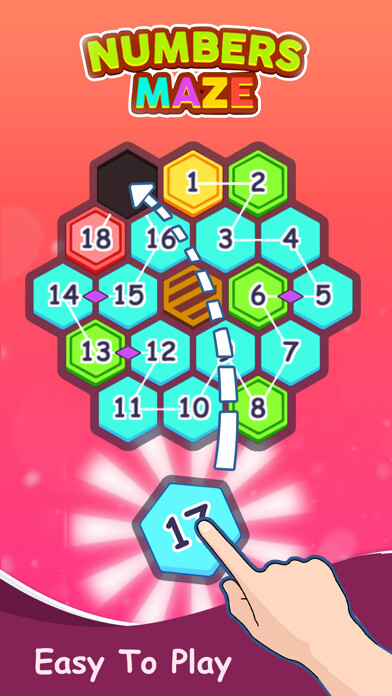 Emulate iPhone app Numbers Maze Puzzle using MyAndroid