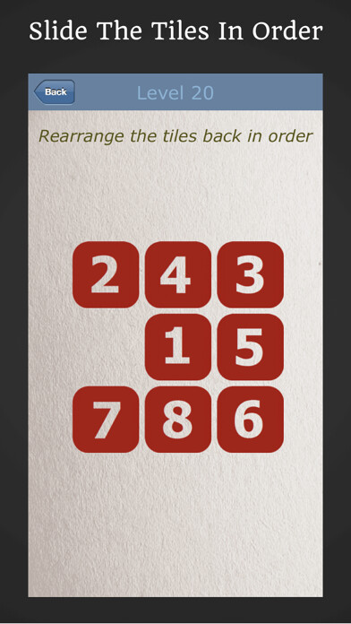 Emulate iPhone app Number Tile: The Slide Puzzle using MyAndroid
