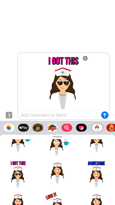 Emulate iPhone app Nurse Heart Labs Stickers using MyAndroid