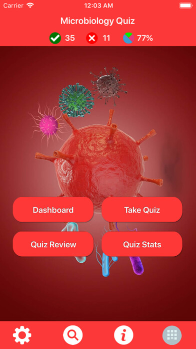 Emulate iPhone app Nursing : Microbiology Quiz using MyAndroid