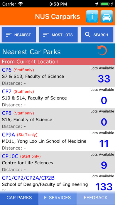Emulate iPhone app NUS Carparks using MyAndroid