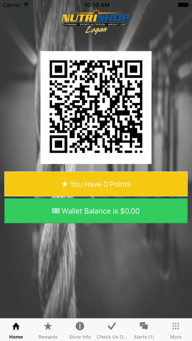 Emulate iPhone app Nutrishop Logan Rewards using MyAndroid