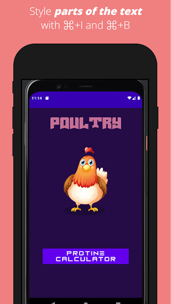 Run android online APK Nutrition Calculator: Poultry from MyAndroid or emulate Nutrition Calculator: Poultry using MyAndroid