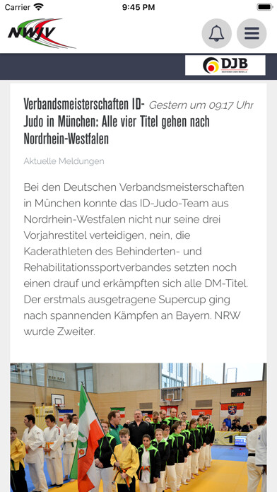 Emulate iPhone app NW Judo-Verband using MyAndroid