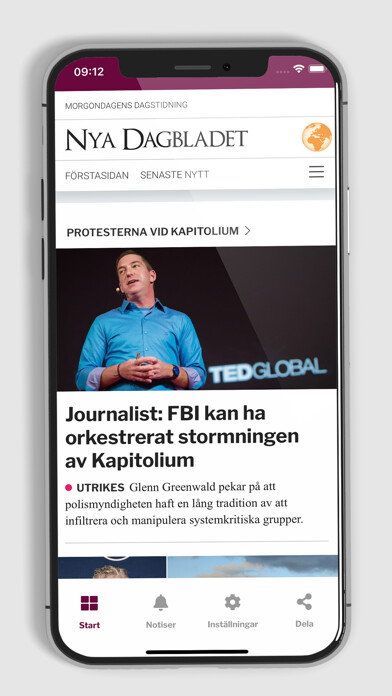 Emulate iPhone app Nya Dagbladet using MyAndroid