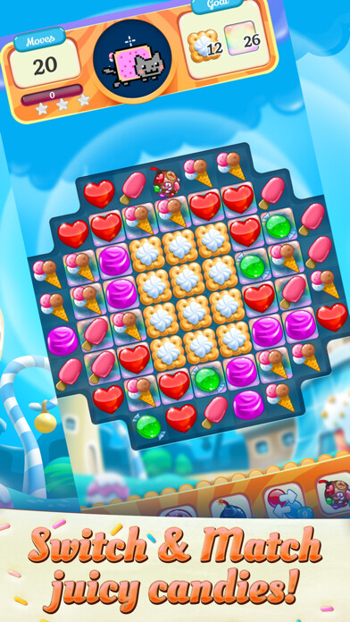 Emulate iPhone app Nyan Cat: Candy Match using MyAndroid Emulate iPhone app Nyan Cat: Candy Match using MyAndroid