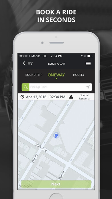 Emulate iPhone app NYBlackcar Service using MyAndroid