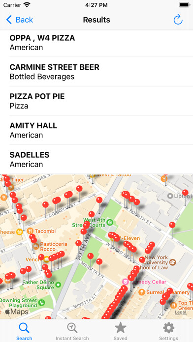 Emulate iPhone app NYC Food Grades using MyAndroid