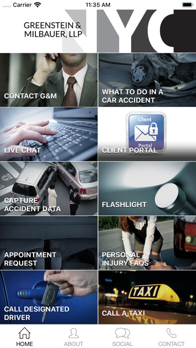 Emulate iPhone app NYC Law - Greenstein Milbauer using MyAndroid