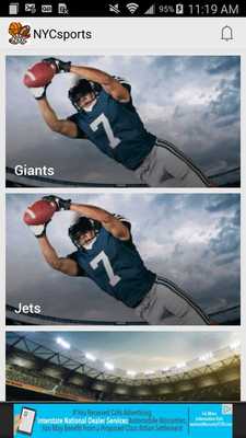 Emulate Android APK NYC sports: Pro Games  Scores