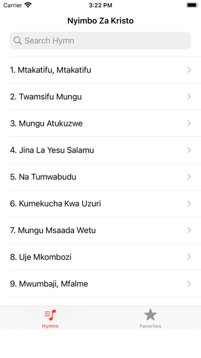 Emulate iPhone app Nyimbo Za Kristo - SDA Hymns using MyAndroid