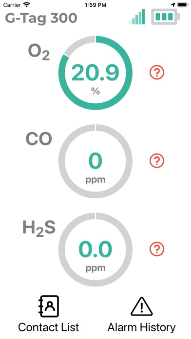 Emulate iPhone app 스마트 가스 스니퍼 -O2, CO, H2S  측정기 using MyAndroid