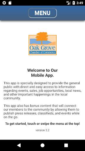 Run android online APK Oak Grove Chamber Mobile App from MyAndroid or emulate Oak Grove Chamber Mobile App using MyAndroid Run android online APK Oak Grove Chamber Mobile App from MyAndroid or emulate Oak Grove Chamber Mobile App using MyAndroid