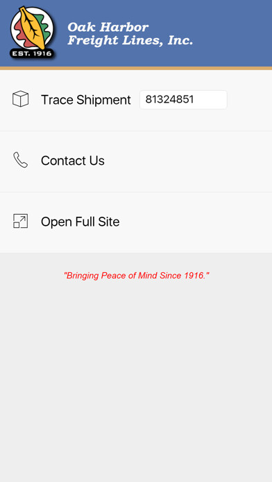 Emulate iPhone app Oak Harbor Freight Lines using MyAndroid Emulate iPhone app Oak Harbor Freight Lines using MyAndroid